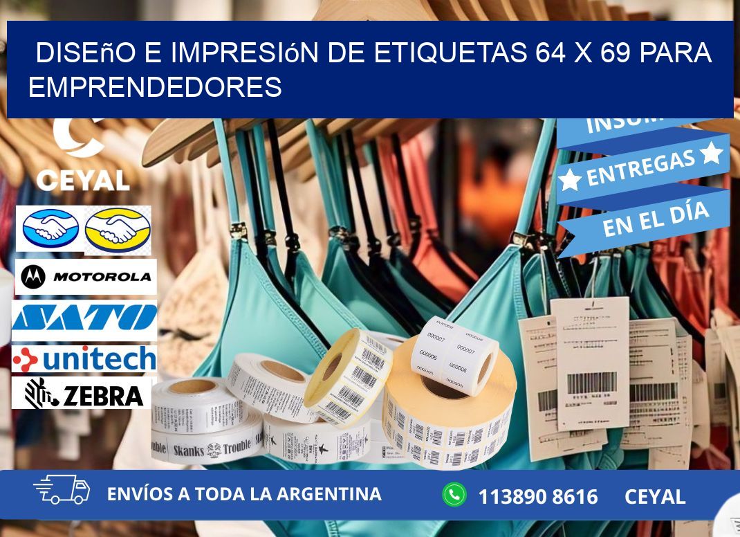 Diseño e Impresión de Etiquetas 64 x 69 para Emprendedores