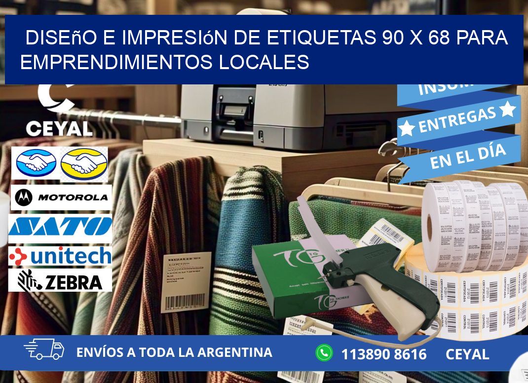 Diseño e Impresión de Etiquetas 90 x 68 para Emprendimientos Locales