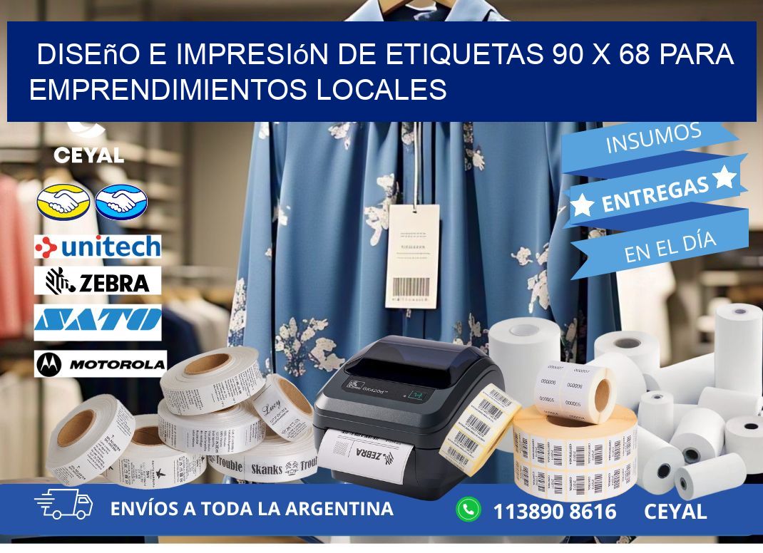 Diseño e Impresión de Etiquetas 90 x 68 para Emprendimientos Locales