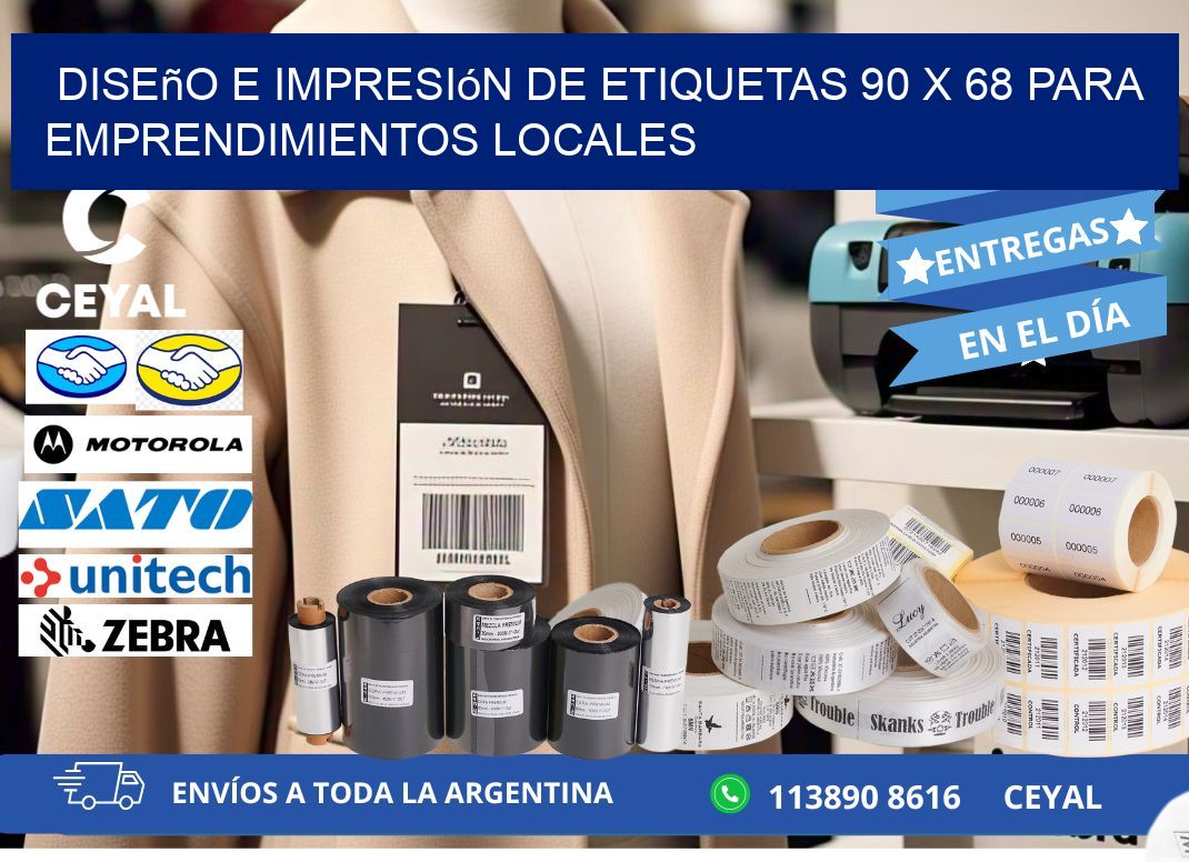 Diseño e Impresión de Etiquetas 90 x 68 para Emprendimientos Locales