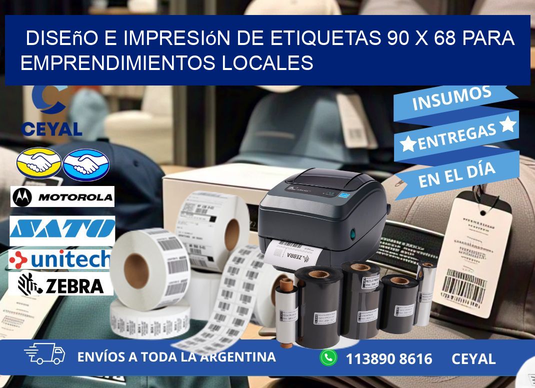 Diseño e Impresión de Etiquetas 90 x 68 para Emprendimientos Locales