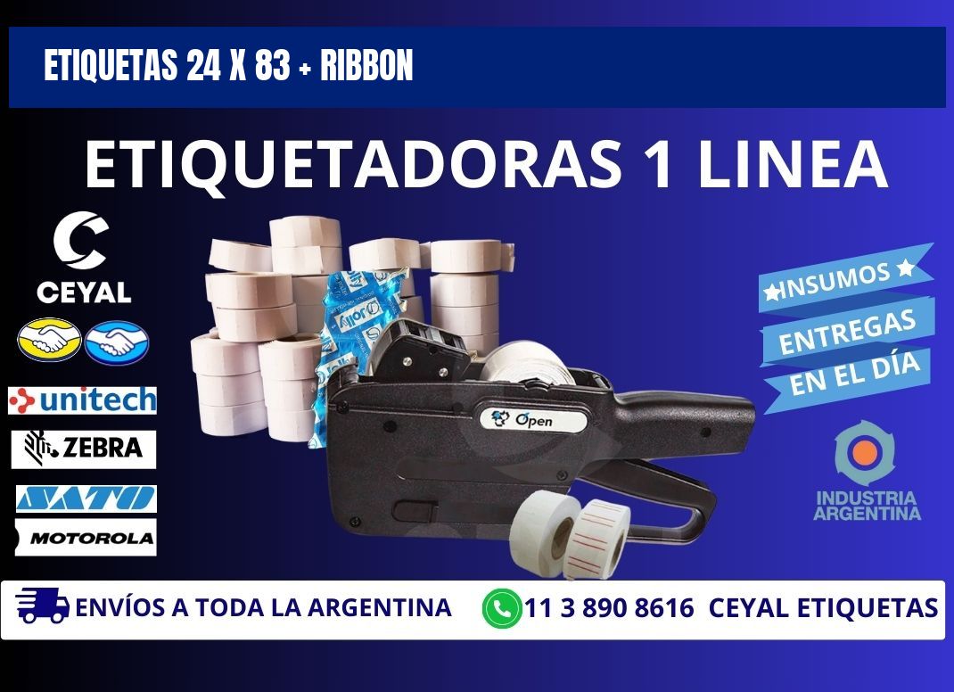 ETIQUETAS 24 x 83 + RIBBON