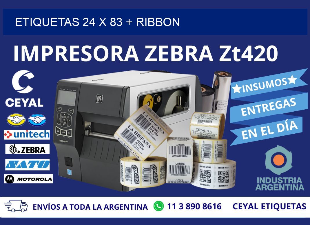 ETIQUETAS 24 x 83 + RIBBON