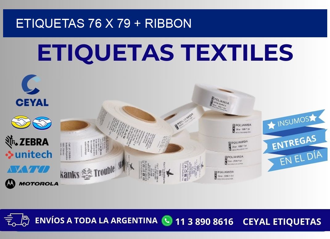 ETIQUETAS 76 x 79 + RIBBON