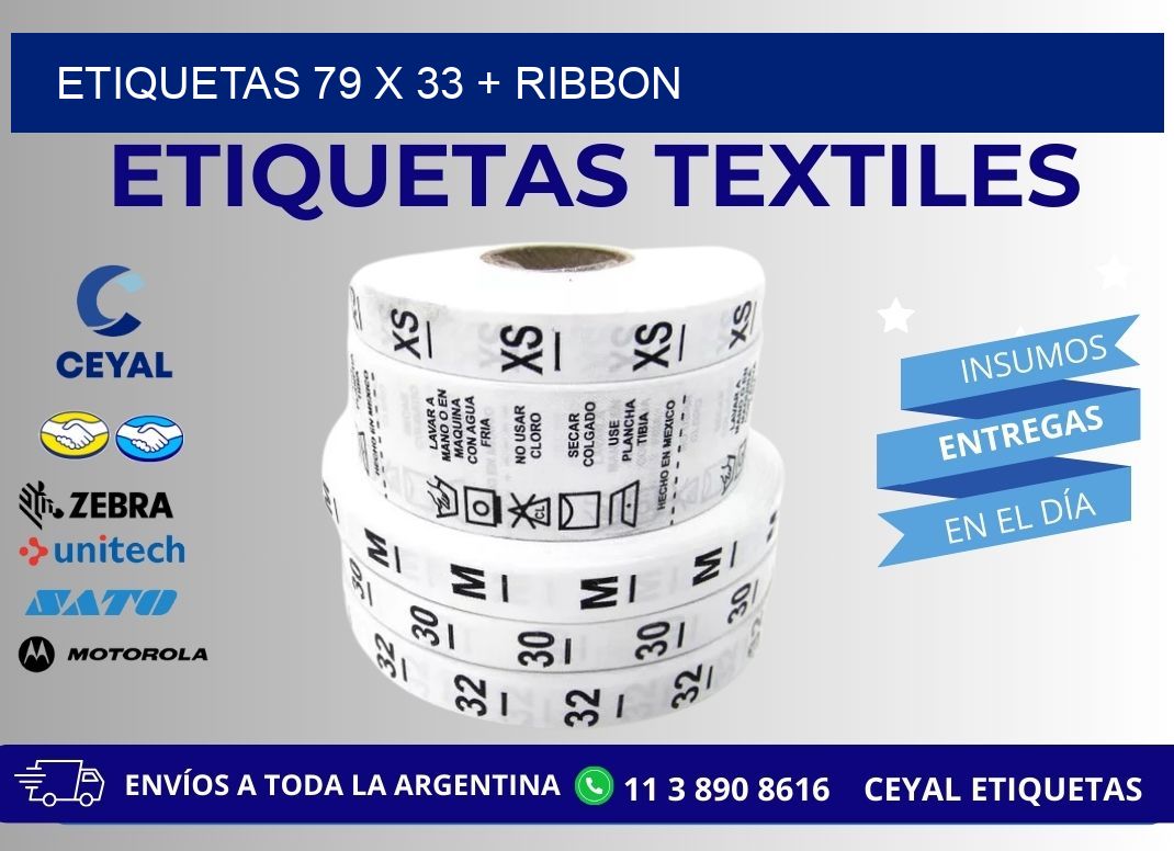 ETIQUETAS 79 x 33 + RIBBON