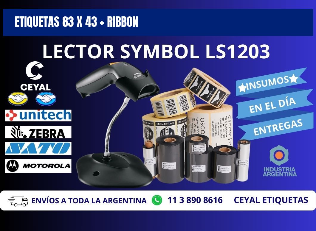 ETIQUETAS 83 x 43 + RIBBON
