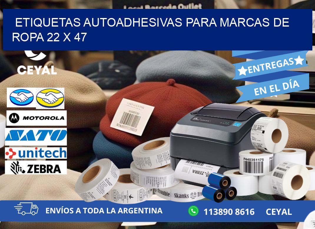 ETIQUETAS AUTOADHESIVAS PARA MARCAS DE ROPA 22 x 47