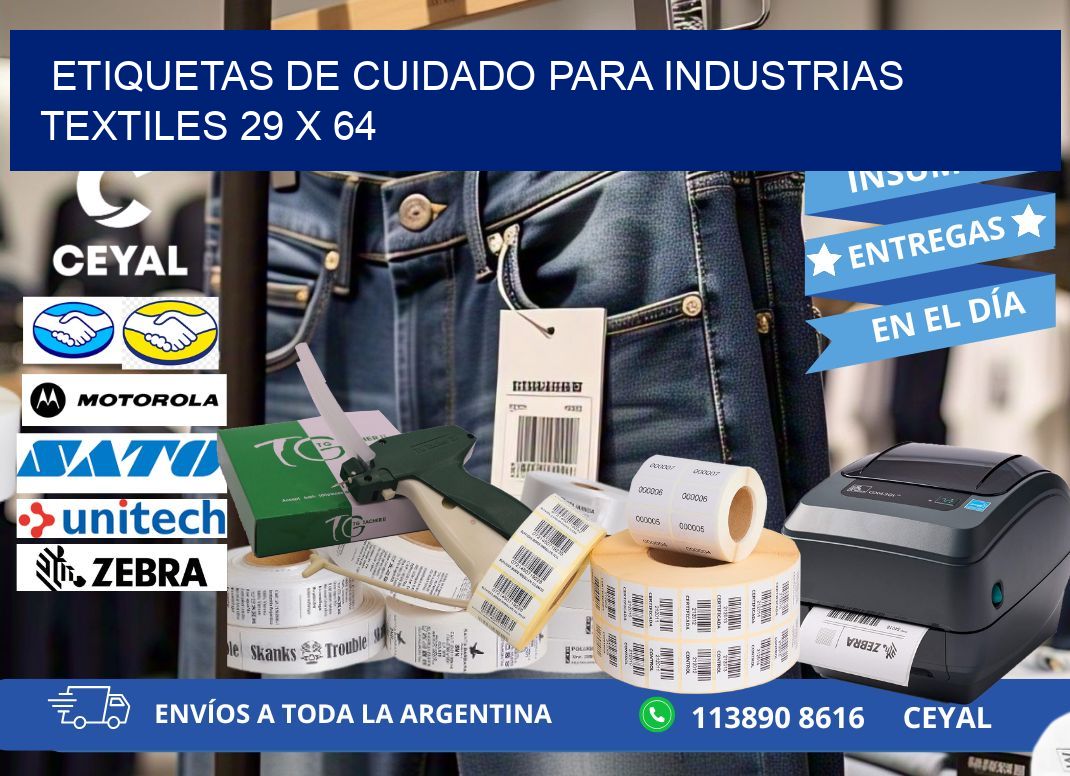 ETIQUETAS DE CUIDADO PARA INDUSTRIAS TEXTILES 29 x 64