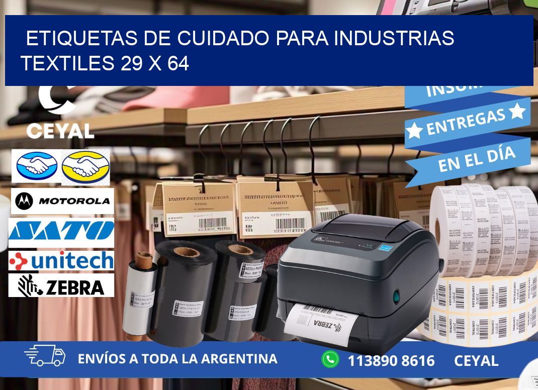 ETIQUETAS DE CUIDADO PARA INDUSTRIAS TEXTILES 29 x 64