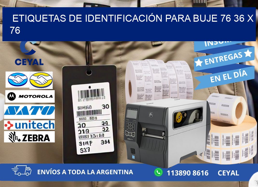 ETIQUETAS DE IDENTIFICACIÓN PARA BUJE 76 36 x 76