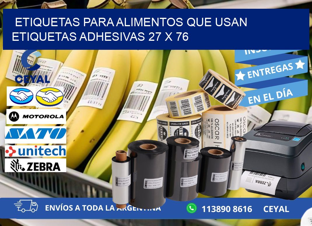 ETIQUETAS PARA ALIMENTOS QUE USAN ETIQUETAS ADHESIVAS 27 x 76