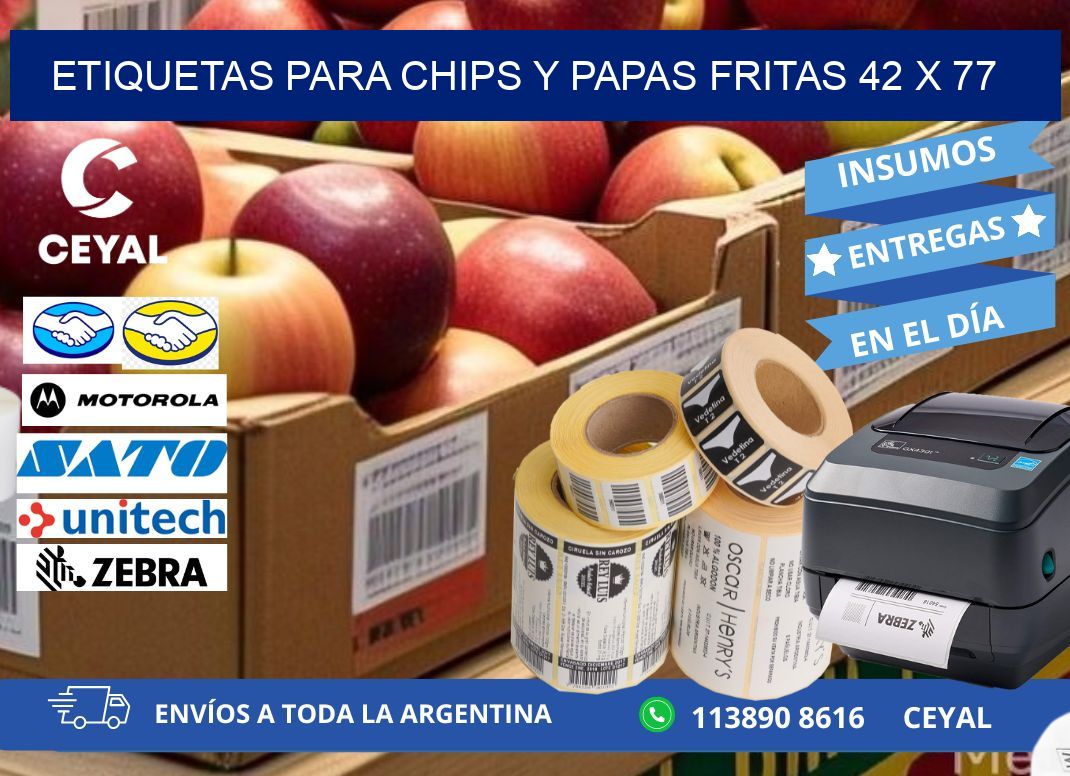 ETIQUETAS PARA CHIPS Y PAPAS FRITAS 42 x 77