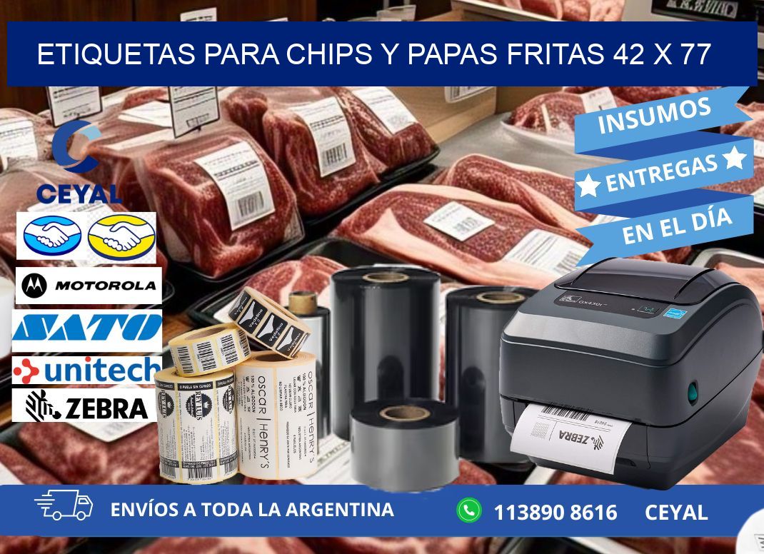 ETIQUETAS PARA CHIPS Y PAPAS FRITAS 42 x 77