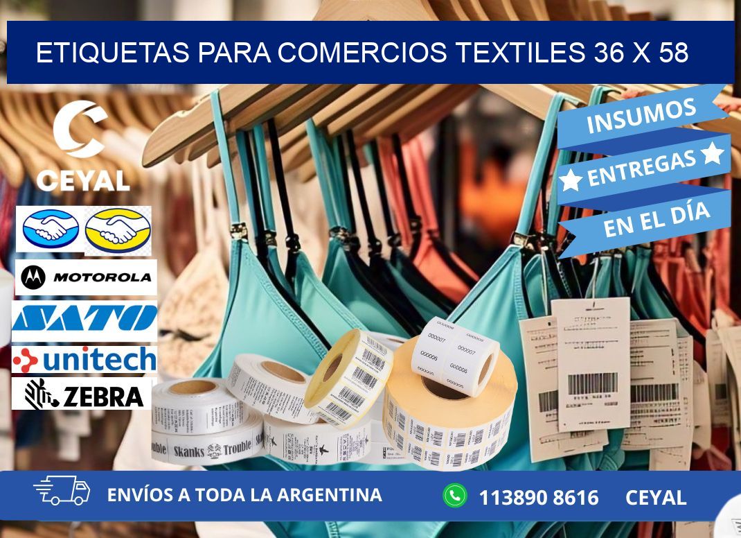 ETIQUETAS PARA COMERCIOS TEXTILES 36 x 58