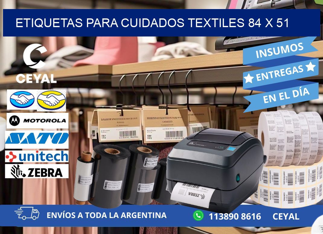 ETIQUETAS PARA CUIDADOS TEXTILES 84 x 51