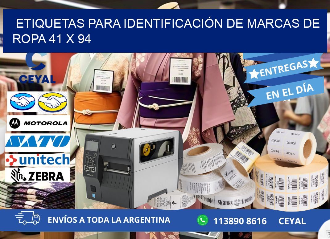 ETIQUETAS PARA IDENTIFICACIÓN DE MARCAS DE ROPA 41 x 94