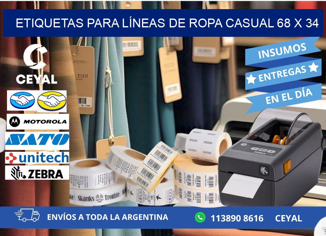 ETIQUETAS PARA LÍNEAS DE ROPA CASUAL 68 x 34