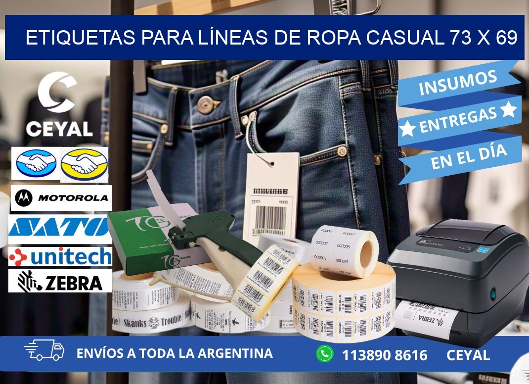 ETIQUETAS PARA LÍNEAS DE ROPA CASUAL 73 x 69