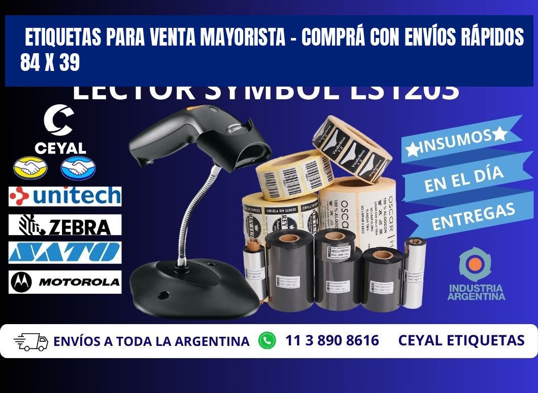 ETIQUETAS PARA VENTA MAYORISTA – COMPRÁ CON ENVÍOS RÁPIDOS 84 x 39