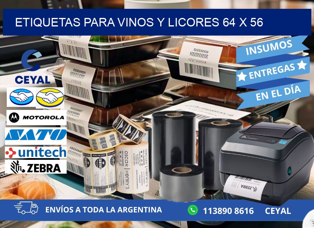 ETIQUETAS PARA VINOS Y LICORES 64 x 56
