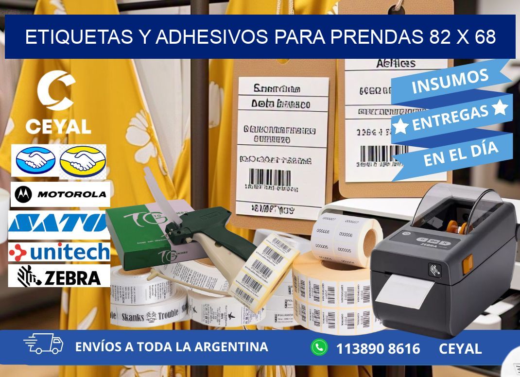 ETIQUETAS Y ADHESIVOS PARA PRENDAS 82 x 68