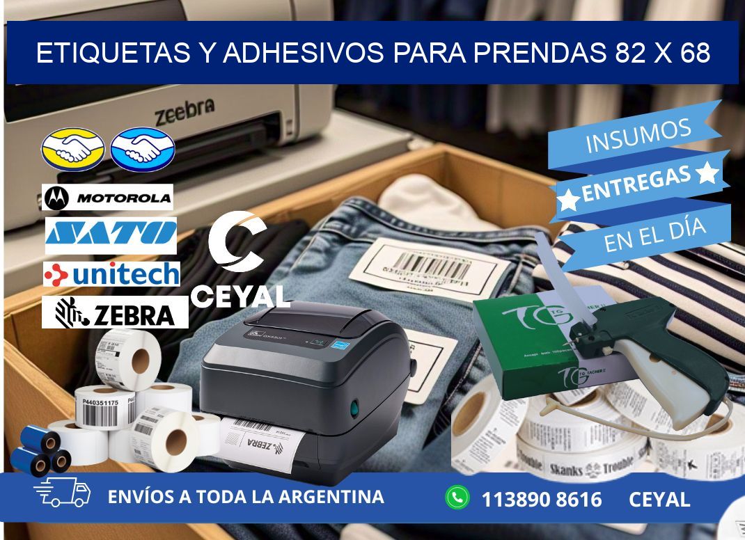 ETIQUETAS Y ADHESIVOS PARA PRENDAS 82 x 68