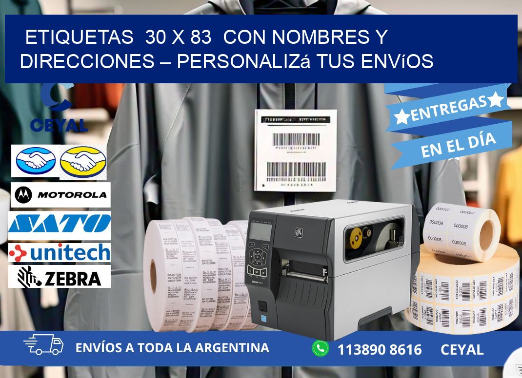 Etiquetas  30 x 83  con Nombres y Direcciones – Personalizá tus Envíos