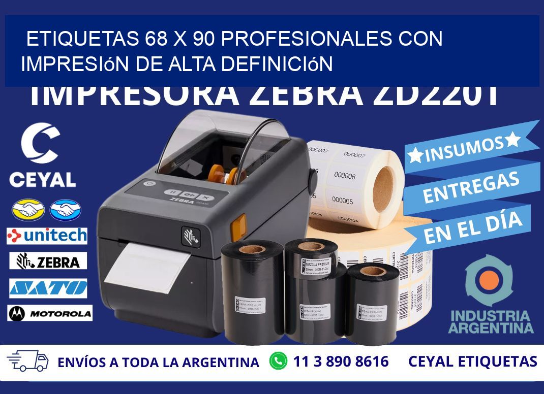 Etiquetas 68 x 90 Profesionales con Impresión de Alta Definición