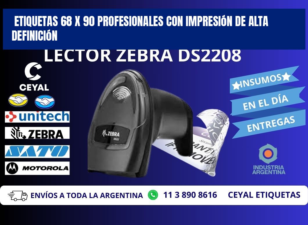 Etiquetas 68 x 90 Profesionales con Impresión de Alta Definición