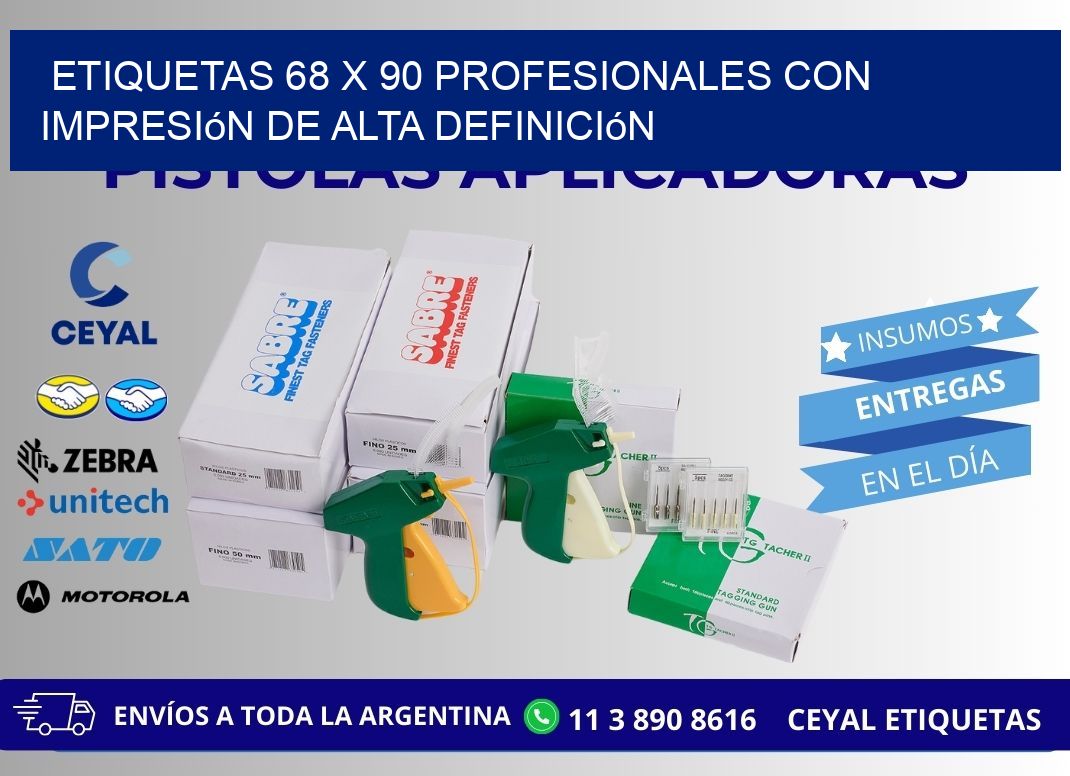 Etiquetas 68 x 90 Profesionales con Impresión de Alta Definición