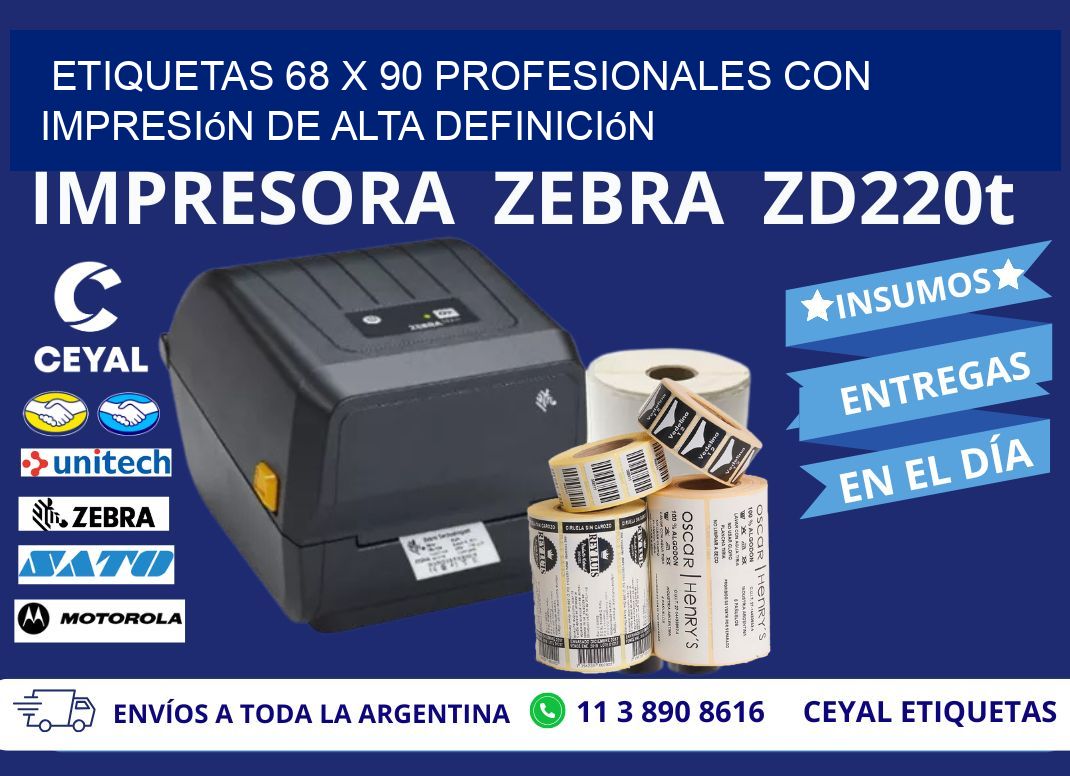 Etiquetas 68 x 90 Profesionales con Impresión de Alta Definición