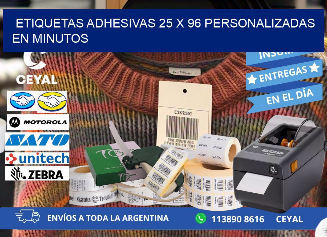 Etiquetas Adhesivas 25 x 96 Personalizadas en Minutos