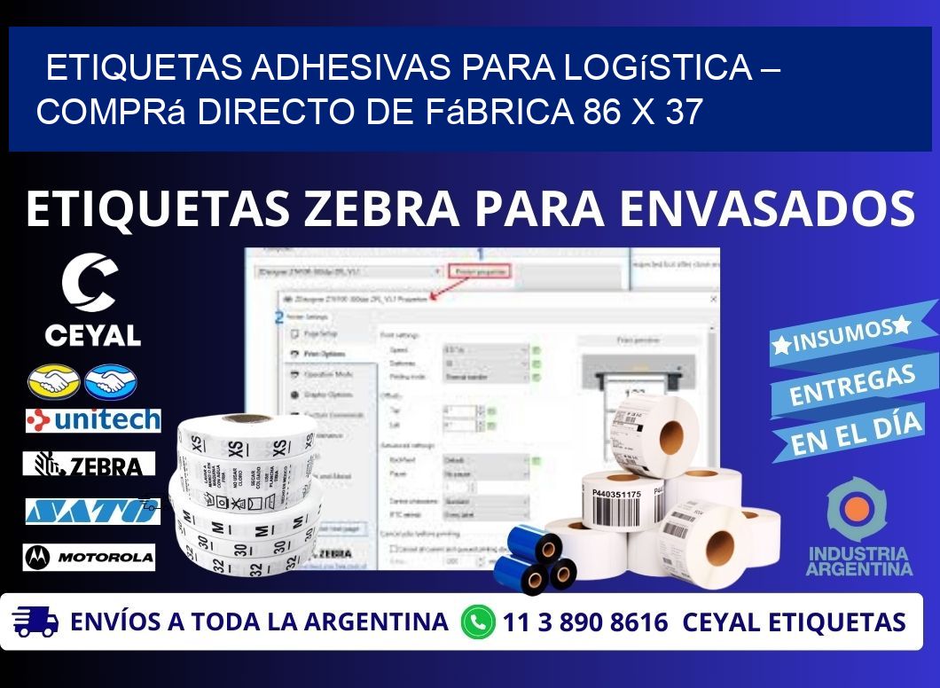 Etiquetas Adhesivas para Logística – Comprá Directo de Fábrica 86 x 37