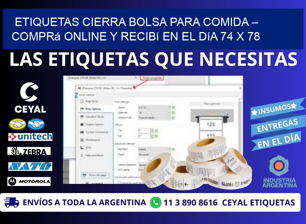 Etiquetas Cierra Bolsa para Comida – Comprá Online y Recibí en el Día 74 x 78