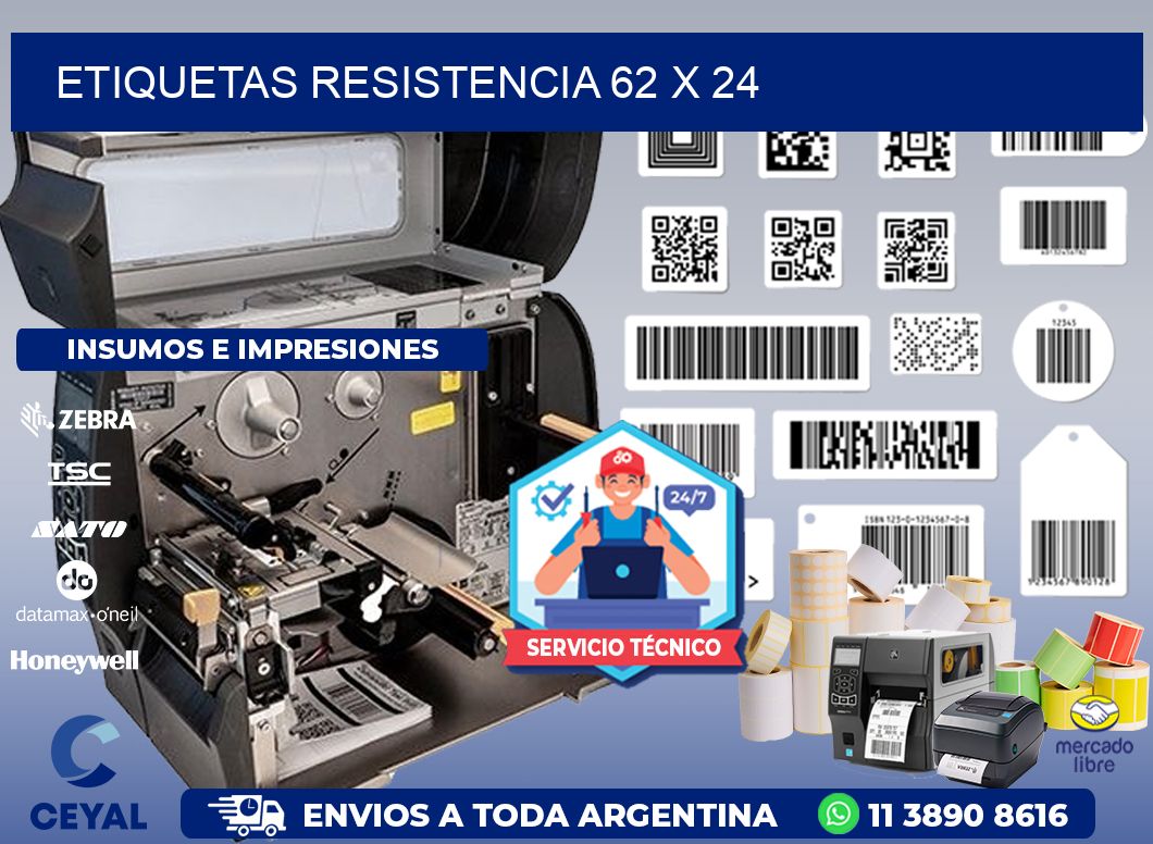 Etiquetas Resistencia 62 x 24