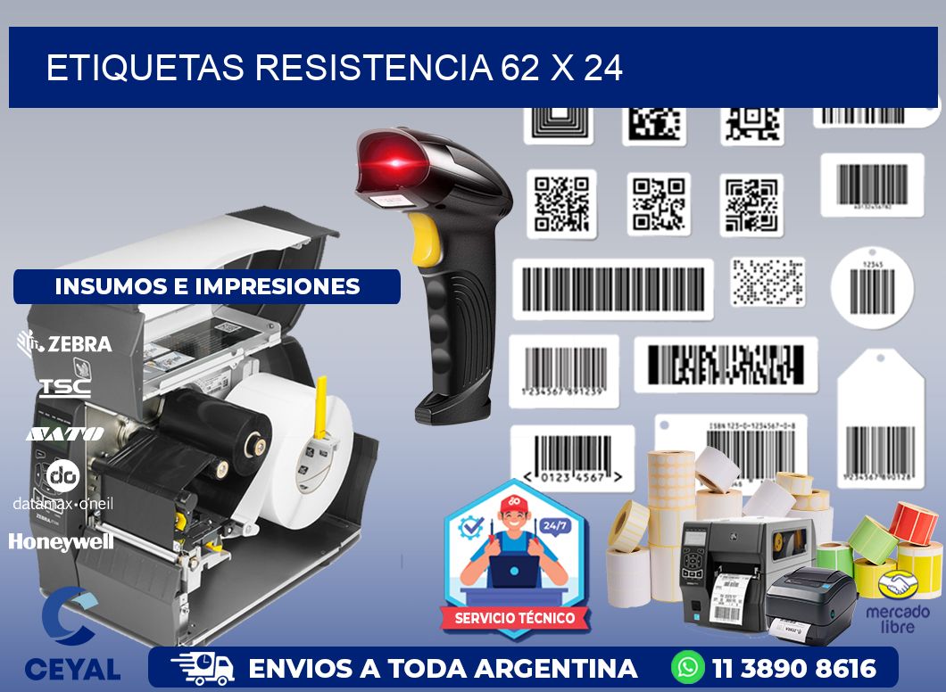 Etiquetas Resistencia 62 x 24