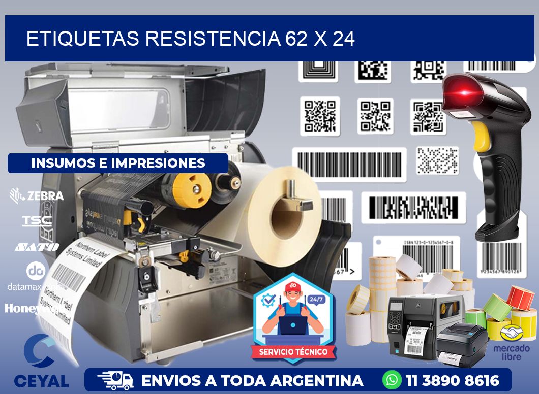 Etiquetas Resistencia 62 x 24