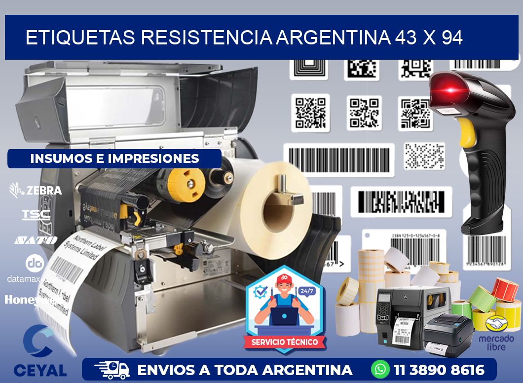 Etiquetas Resistencia Argentina 43 x 94