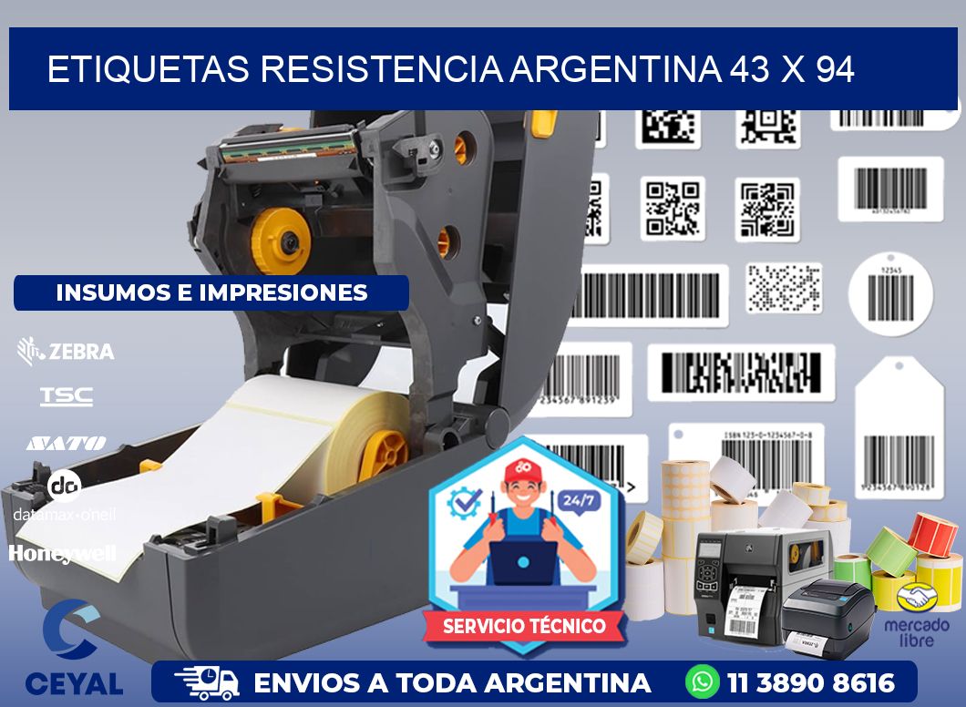 Etiquetas Resistencia Argentina 43 x 94