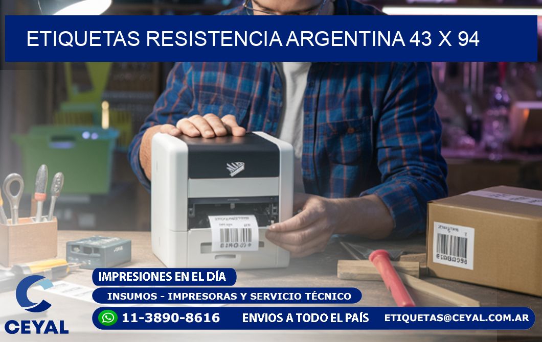 Etiquetas Resistencia Argentina 43 x 94