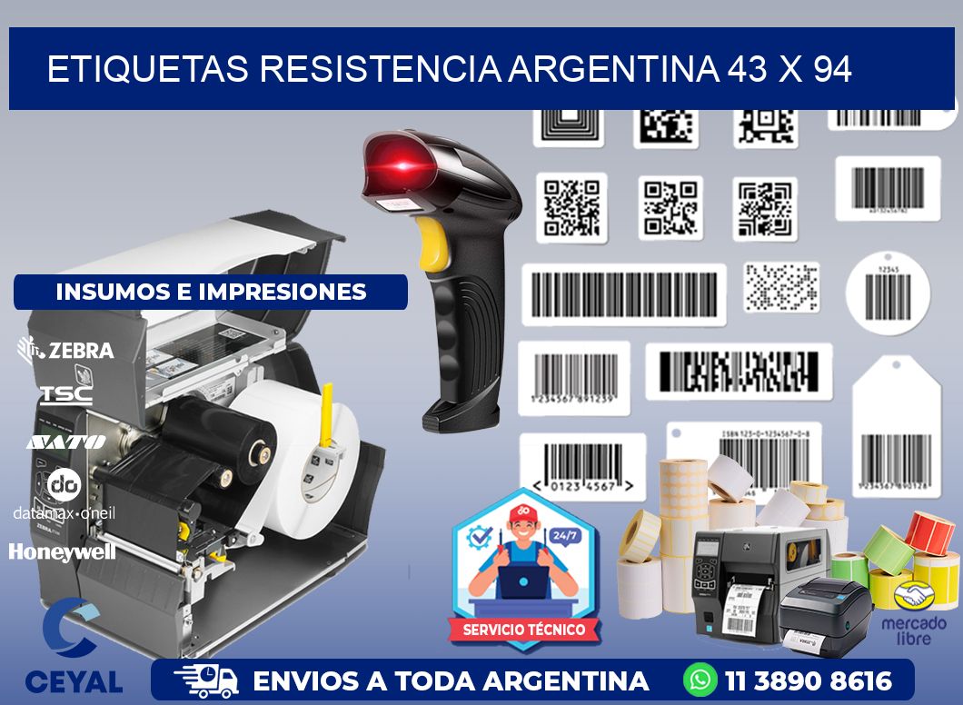 Etiquetas Resistencia Argentina 43 x 94