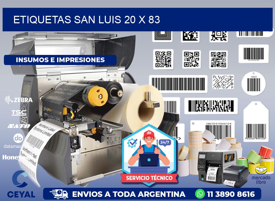 Etiquetas San Luis 20 x 83