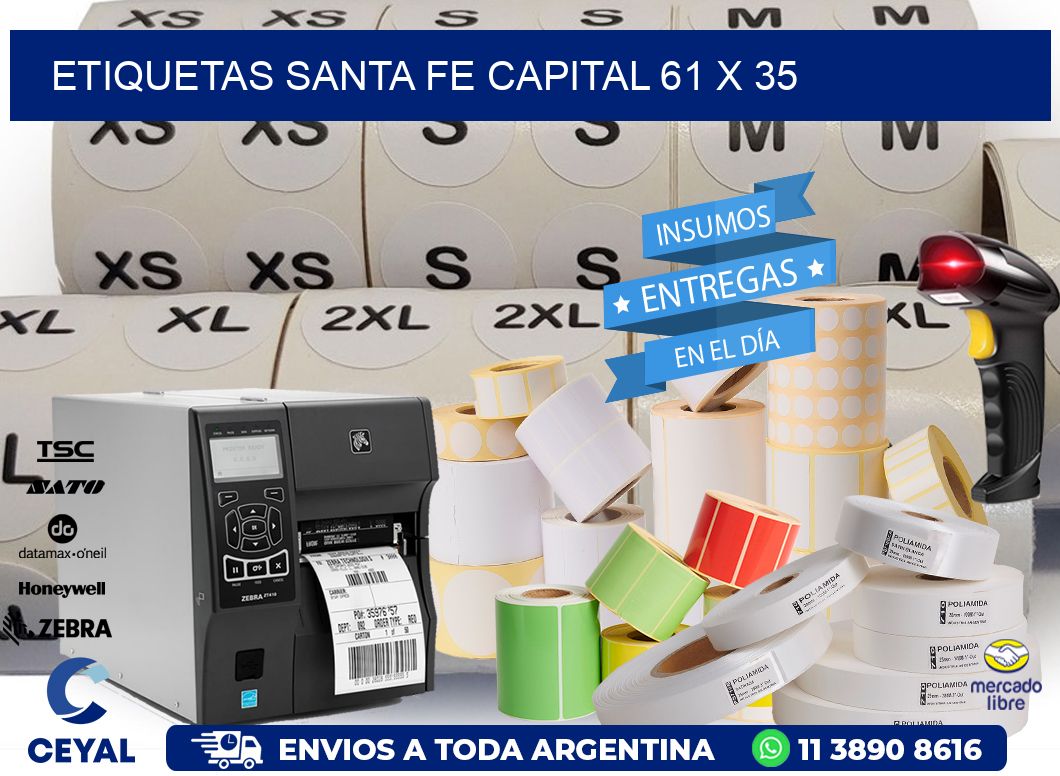 Etiquetas Santa Fe Capital 61 x 35