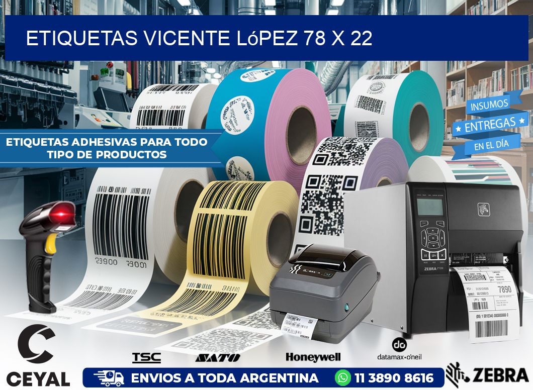 Etiquetas Vicente López 78 x 22