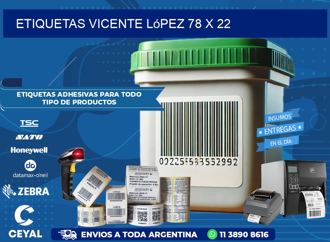 Etiquetas Vicente López 78 x 22