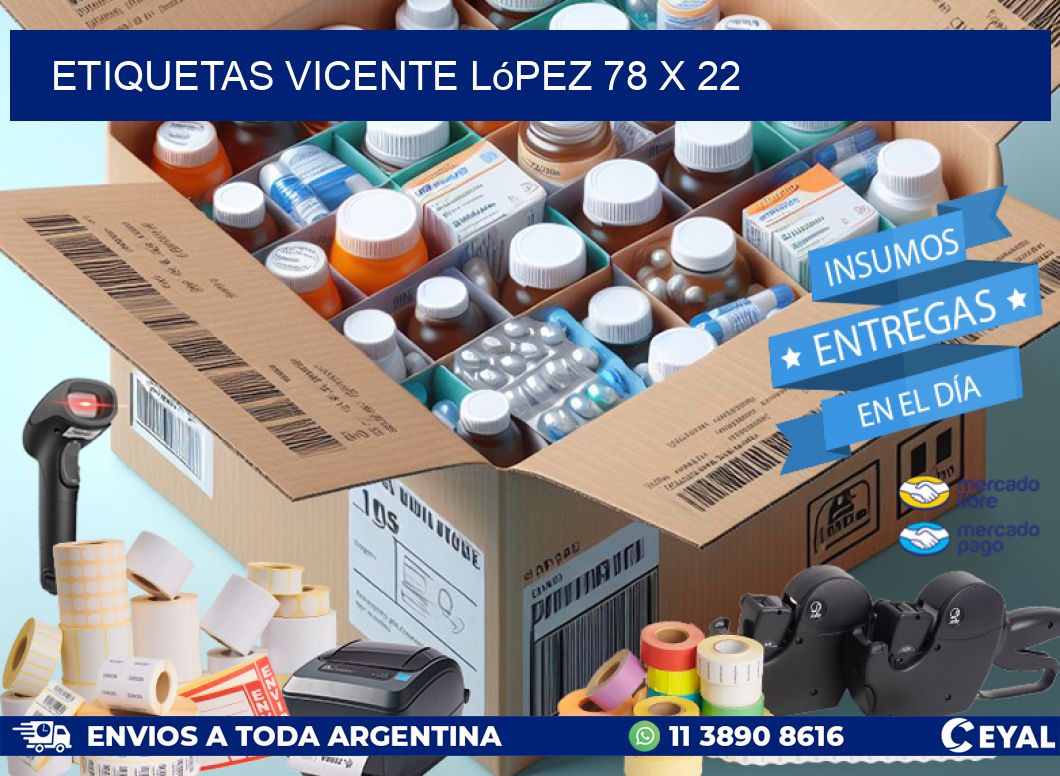 Etiquetas Vicente López 78 x 22
