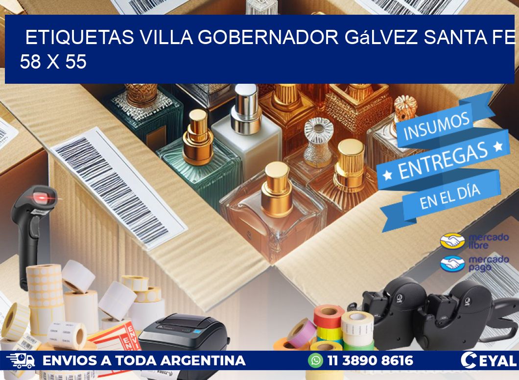 Etiquetas Villa Gobernador Gálvez Santa Fe 58 x 55