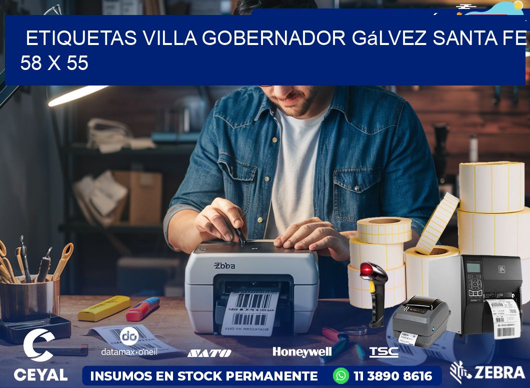 Etiquetas Villa Gobernador Gálvez Santa Fe 58 x 55