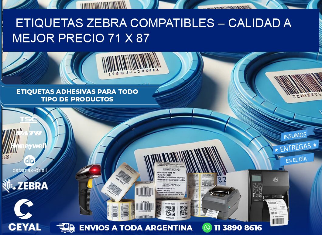 Etiquetas Zebra Compatibles – Calidad a Mejor Precio 71 x 87