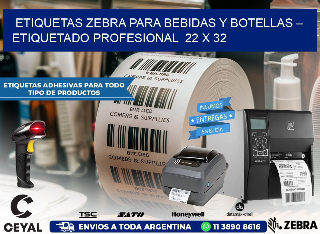 Etiquetas Zebra para Bebidas y Botellas – Etiquetado Profesional  22 x 32